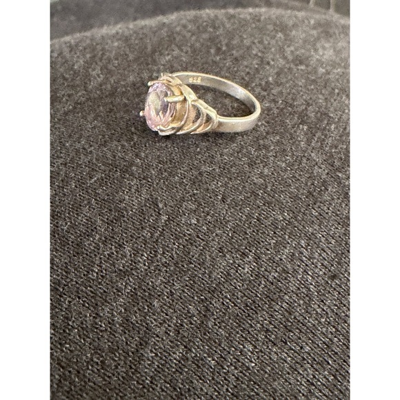 Vintage Sterling Silver Size 5 Amethyst Heart Ring  #351 - Picture 5 of 7